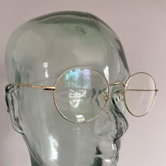 Matsujaki Japan Thin Gold Round Glasses Frames - 53-19-138 - Picture 4 of 9